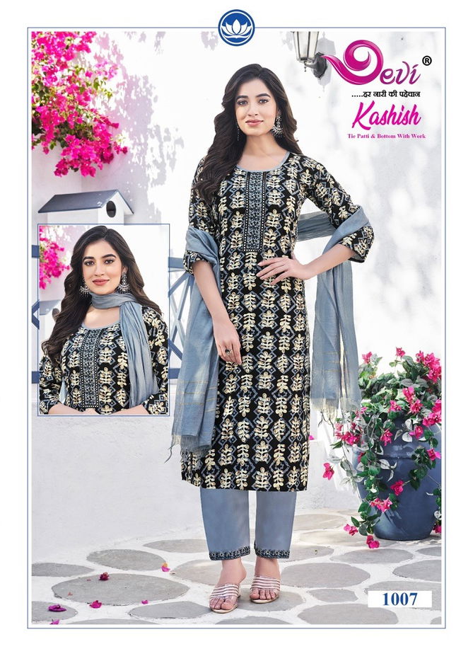 Kashish Vol 1 By Devi Rayon Printed Kurti With Bottom Dupatta Wholesale Shop In Surat